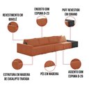 Ver imagem 7 de Sofá Ilha 4 Lugares Living 472cm Modulado Lary Bouclê Pu Pto K01 Cor Mostarda