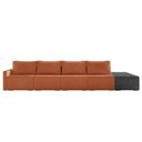 Ver imagem 2 de Sofá Ilha 4 Lugares Living 472cm Modulado Lary Bouclê Pu Pto K01 Cor Mostarda