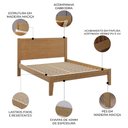 Ver imagem 3 de Cama Casal Queen 160cm Madeira Maciça Lazio Freijó F07 - Mpozenato