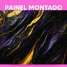 Papel de Parede Painel 3D Mármore Dourado Preto Roxo 4M Auto Colante Lavável Revestimento Brilhoso - 3