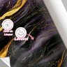 Papel de Parede Painel 3D Mármore Dourado Preto Roxo 4M Auto Colante Lavável Revestimento Brilhoso - 4