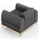 Ver mais imagens de Poltrona Decorativa Base Gold Molino D06 Linho C-416 Cinza Escuro - Mpozenato