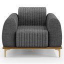 Ver imagem 6 de Poltrona Decorativa Base Gold Molino D06 Linho C-416 Cinza Escuro - Mpozenato