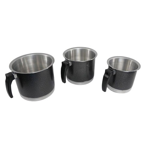 Kit Canecão Fervedor Preto Craqueado de Alumínio 14 a 18cm
