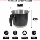 Ver imagem 4 de Kit Canecão Fervedor Preto Craqueado de Alumínio 14 a 18cm