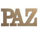 Ver imagem 1 de Kit com 2 Enfeites de Natal Palavra em Mdf Paz Dourado Texturizado 10x20cm