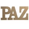 Kit com 2 Enfeites de Natal Palavra em Mdf Paz Dourado Texturizado 10x20cm - 1