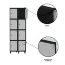 Ver mais imagens de Armário Locker Guarda-Roupa 8 Portas Aço Grp 502/8 Cinza/Preto