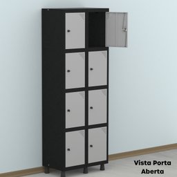 Armário Locker Guarda-roupa 8 Portas Aço Grp 502/8 - 18