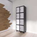 Ver imagem 4 de Armário Locker Guarda-Roupa 8 Portas Aço Grp 502/8 Cinza/Preto