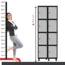Ver imagem 6 de Armário Locker Guarda-Roupa 8 Portas Aço Grp 502/8 Cinza/Preto