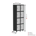 Ver imagem 5 de Armário Locker Guarda-Roupa 8 Portas Aço Grp 502/8 Cinza/Preto