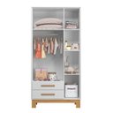 Ver imagem 3 de Guarda-Roupa 3 Portas com 2 Gavetas Q Encanto Slim Branco/Acetinado