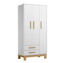 Ver imagem 4 de Guarda-Roupa 3 Portas com 2 Gavetas Q Encanto Slim Branco/Acetinado