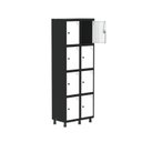 Ver imagem 3 de Armário Locker Guarda-Roupa 8 Portas Aço Grp 502/8 Branco/Preto