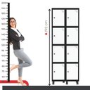 Ver imagem 6 de Armário Locker Guarda-Roupa 8 Portas Aço Grp 502/8 Branco/Preto