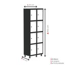 Ver imagem 5 de Armário Locker Guarda-Roupa 8 Portas Aço Grp 502/8 Branco/Preto