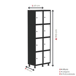Armário Locker Guarda-roupa 8 Portas Aço Grp 502/8 - 5