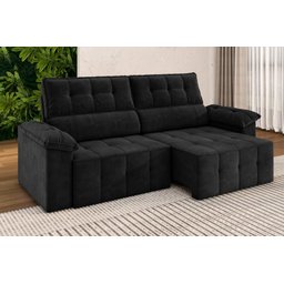 Sofá Santiago 2,20m Retrátil Reclinável Xflex Sofás Suede - 1