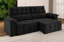 Ver imagem 1 de Sofá Santiago 2,20m Retrátil e Reclinável Suede Preto - X-Flex Sofás