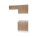 Ver imagem 2 de Lavanderia Planejada 3 Peças 2 Armários Aéreos 4 Portas 1 Balcão Ipanema CabeCasa MadeiraOriginals Marrom/Acácia