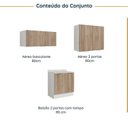Ver imagem 4 de Lavanderia Planejada 3 Peças 2 Armários Aéreos 4 Portas 1 Balcão Ipanema CabeCasa MadeiraOriginals Marrom/Acácia