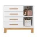 Ver imagem 5 de Cômoda Sapateira 1 Porta com 4 Gavetas Q Encanto Slim Branco/Acetinado