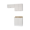 Ver imagem 2 de Lavanderia Modulada 3 Peças 2 Armários Aéreos 4 Portas 1 Balcão Ipanema CabeCasa MadeiraOriginals Branco