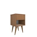 Ver imagem 5 de Mesa de Cabeceira Retro Louro Freijó Mdf - Pés Palito