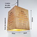 Ver imagem 2 de Luminária Teto Pendente Madeira Rústica Sala Quarto Balcão
