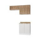 Ver imagem 2 de Lavanderia Planejada 3 Peças 2 Armários Aéreos 4 Portas 1 Balcão Ipanema CabeCasa MadeiraOriginals Marrom/Branco/Acácia