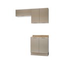 Ver imagem 2 de Lavanderia Planejada 3 Peças 2 Armários Aéreos 4 Portas 1 Balcão Ipanema CabeCasa MadeiraOriginals Marrom/Fendi Trama