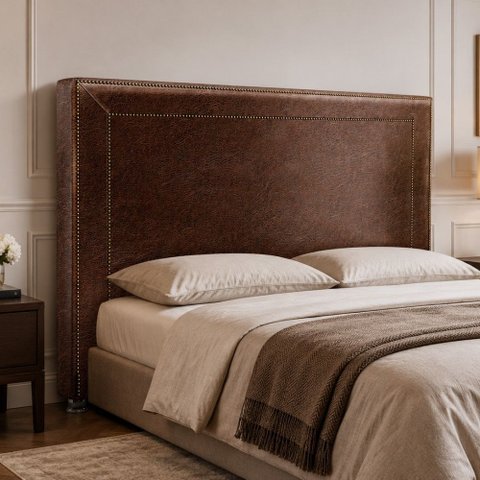 Cabeceira Cama Box Casal 140 cm P05 Berlim Corino Marrom - Lyam Decor