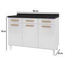 Ver imagem 6 de Balcão de Cozinha Ágata 3 Portas e 3 Gavetas com Tampo 817108 Telasul Branco