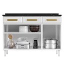 Ver imagem 2 de Balcão de Cozinha Ágata 3 Portas e 3 Gavetas com Tampo 817108 Telasul Branco