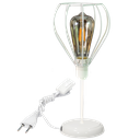 Ver imagem 1 de Luminária Mesa Abajur Clássico Aramado Teardrop Branco P/led