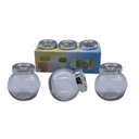 Ver imagem 2 de Jogo Pote de Vidro com Tampa 6 Pcs Tempero Condimento Cinza