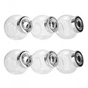 Ver imagem 1 de Jogo Pote de Vidro com Tampa 6 Pcs Tempero Condimento Cinza