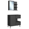 Gabinete Suspenso 80 Cm e Espelheira Cj2001 Grafite Faem - 6