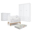 Ver imagem 1 de Quarto de Bebê Americano 4 Portas Com berço Americano Unique Branco Soft Eco Wood - Matic - Henn e C