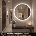 Ver imagem 5 de Espelho Banheiro Inteligente Touch LED 3 Cores + Desembacador 80x80 cm