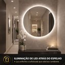 Ver imagem 5 de Espelho LED Redondo Touch 3 Cores de Luz com Desembaçador e Display Digital 80x80cm Bivolts
