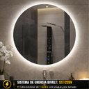 Ver imagem 7 de Espelho LED Redondo Touch 3 Cores de Luz com Desembaçador e Display Digital 80x80cm Bivolts