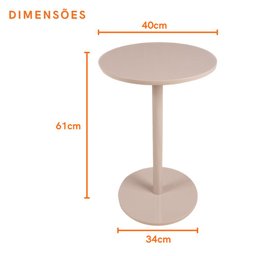 Mesa Lateral de Apoio Off White em Mdf Redonda 40x61cm Cabeceira de Cama Salas e Consultório Decorar - 3