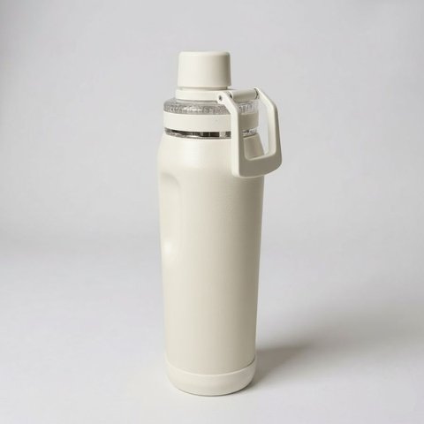 Garrafa Térmica Tr-122 650ml da Virginia Inox Hydra com Capa Protetora Academia Fitness Vyta:Bege