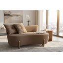 Ver imagem 1 de Namoradeira Sofá Feijão Luna 130cm Orgânica Bouclé Capuccino