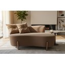 Ver imagem 2 de Namoradeira Sofá Feijão Luna 130cm Orgânica Bouclé Capuccino