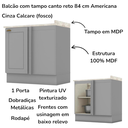 Ver imagem 5 de Balcao Canto Reto com Tampo 84 Cm Americana Cinza Calcare Henn