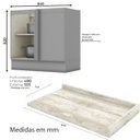 Ver imagem 3 de Balcao Canto Reto com Tampo 84 Cm Americana Cinza Calcare Henn