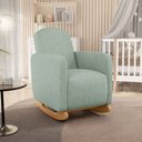 Ver imagem 3 de Poltrona de Amamentação com Balanço Orgânica Saori W01 Linho Verde Menta - Lyam Decor